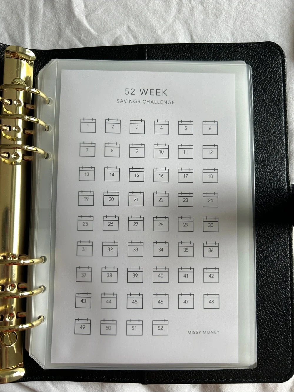 A5 52 Week Savings Challenge Binder